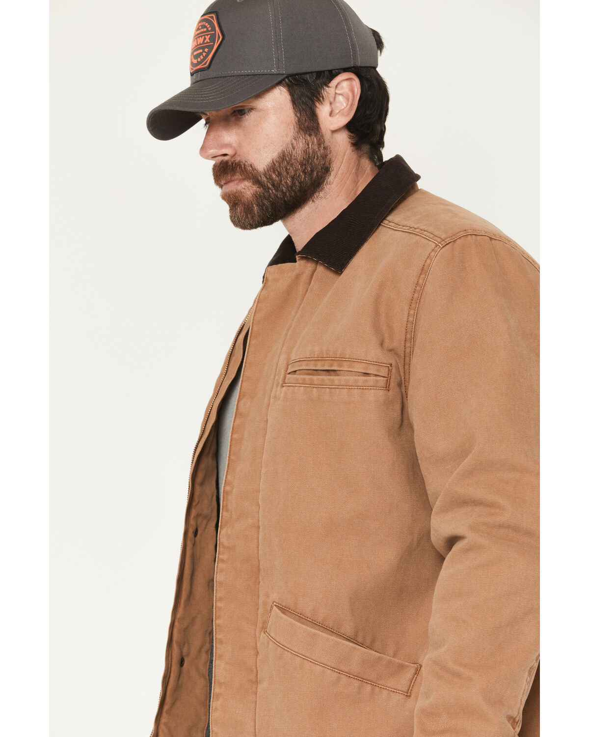 Image #2 - Hawx Men's Sherpa Lined Duck Canvas Jacket, Tan, hi-res