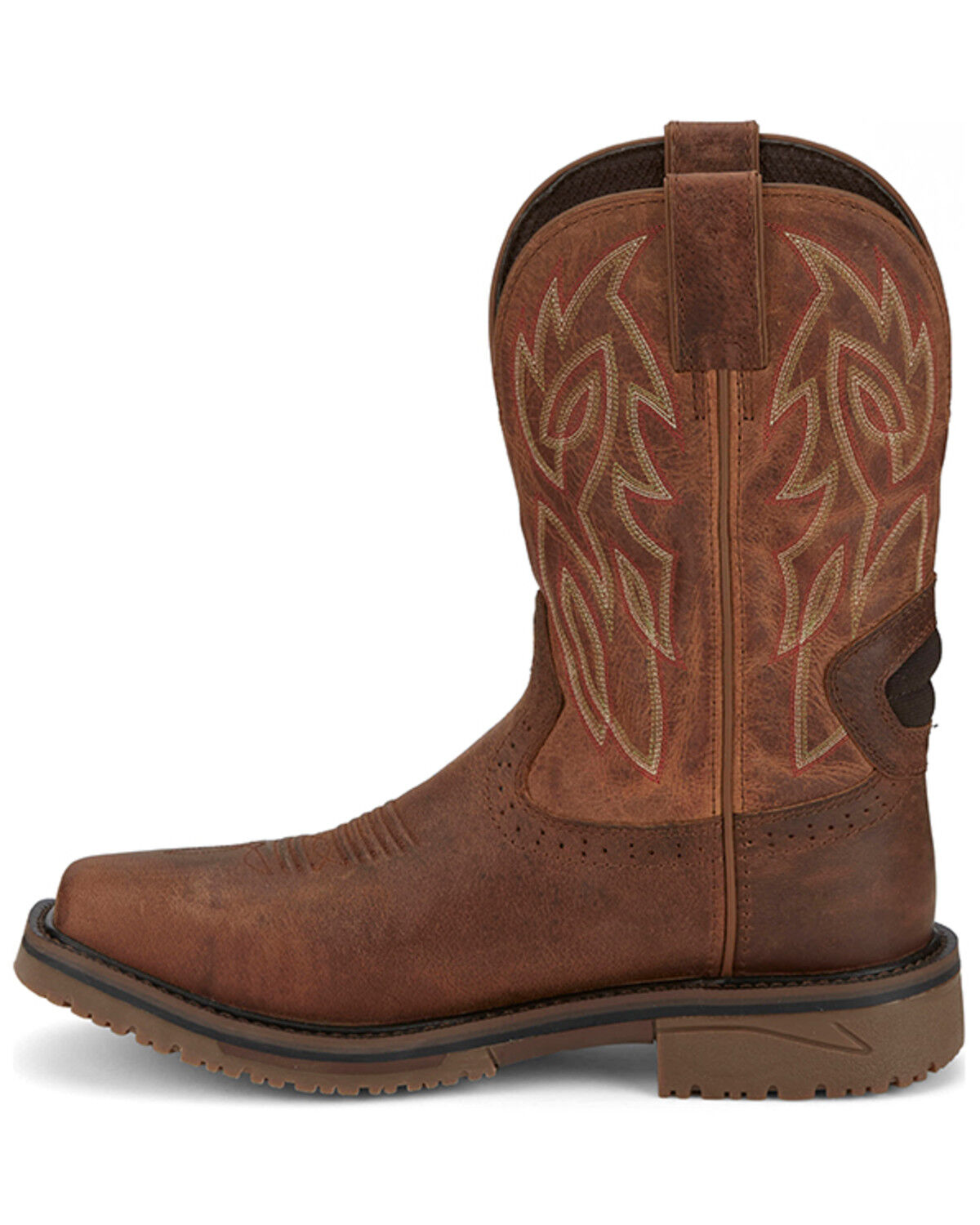 Image #3 - Justin Men's Broncy Waterproof Western Work Boots - Composite Toe, Brown, hi-res
