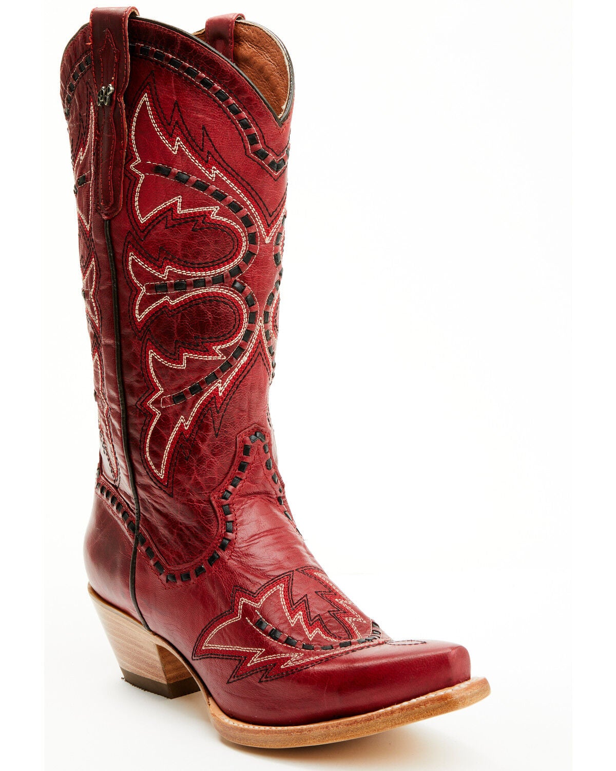 Dan Post Women's Mesa Tall Western Boots - Snip Toe, Red, hi-res