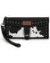 Image #1 - Wrangler Women's Cow Print Tri-Fold Wristlet Wallet, Black, hi-res