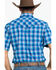 Wrangler 20X Men's Advanced Comfort Blue Plaid Poplin Short Sleeve Western Shirt , Blue, hi-res