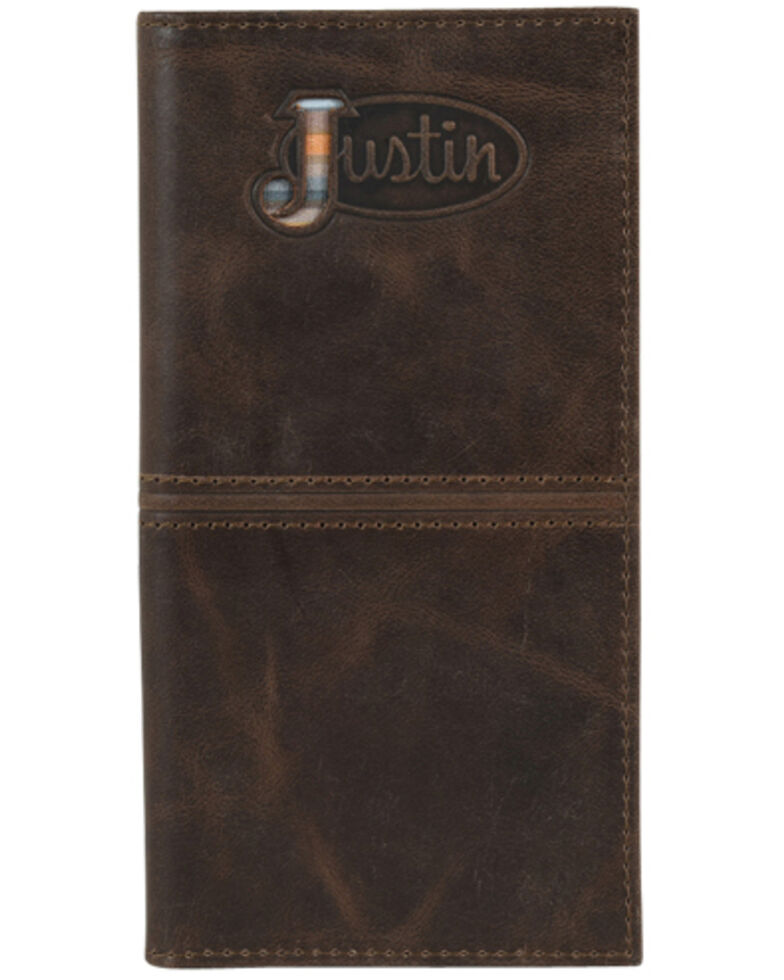 Justin Men's Brown Serape Logo Rodeo Wallet , Brown, hi-res
