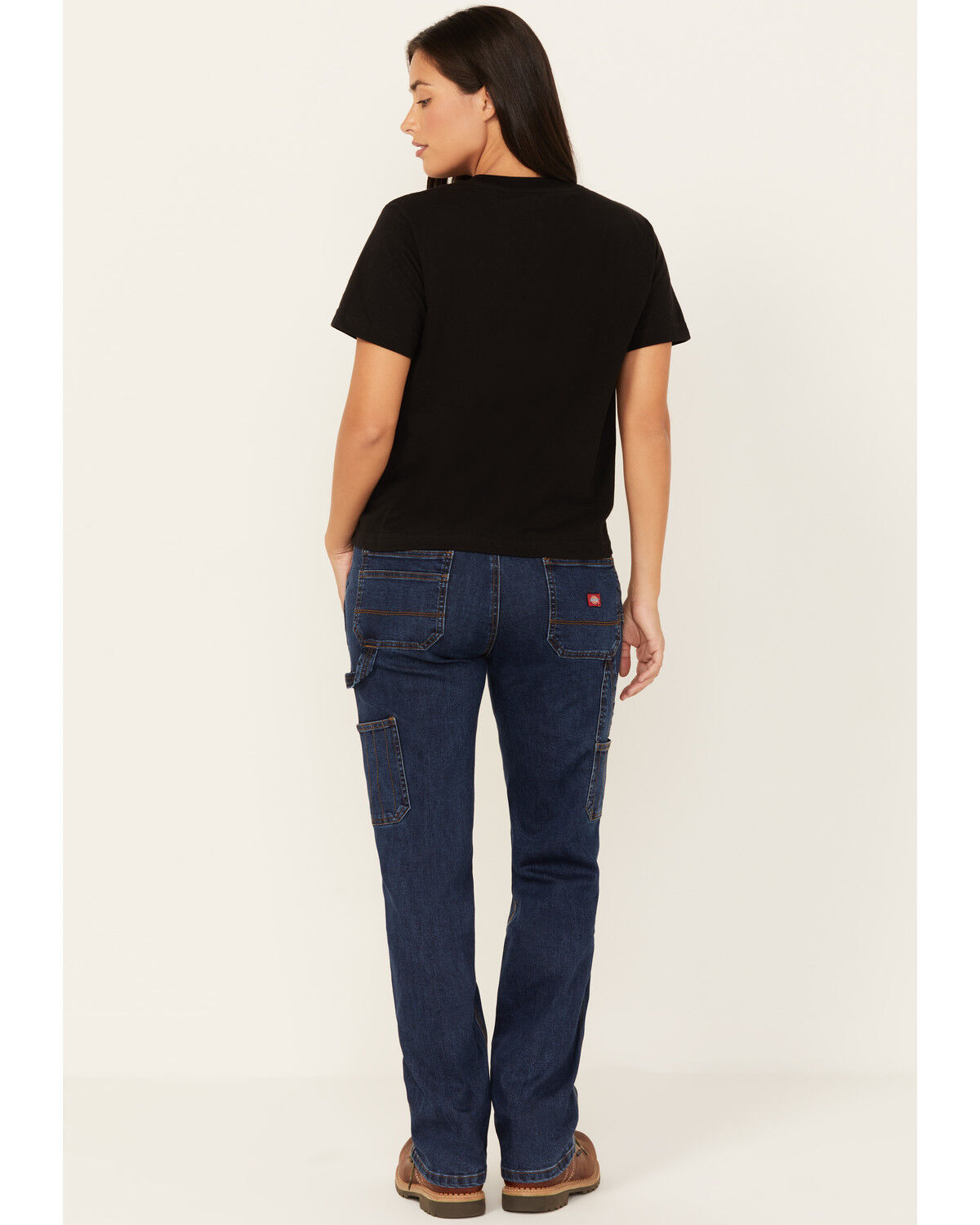 Image #3 - Dickies Women's Relaxed Fit Carpenter Straight Denim Jeans, Stone, hi-res