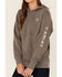 Image #2 - Ariat Women's Logo Hoodie , Charcoal, hi-res