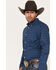 Image #2 - Cody James Men's 2nd Round Geo Print Long Sleeve Button Down Western Shirt - Tall, Dark Blue, hi-res