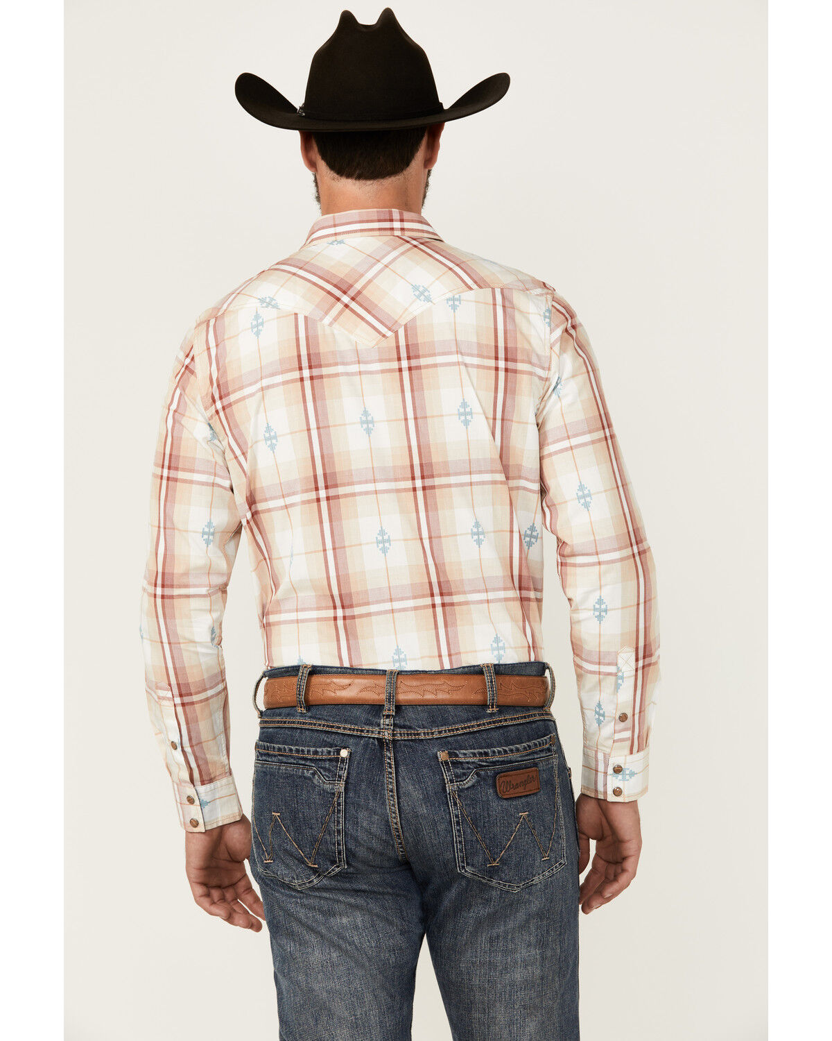 Image #4 - Cody James Men's Samba Plaid Print Long Sleeve Snap Western Shirt, Red, hi-res