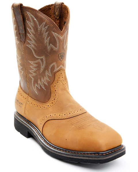 Image #1 - Ariat Men's Sierra Saddle Work Boots - Steel Toe, Aged Bark, hi-res