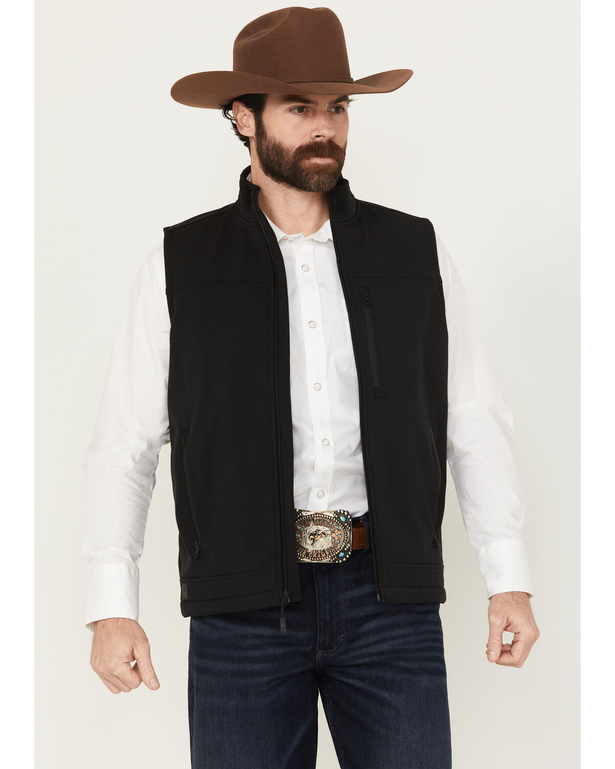 Image #1 - Cody James Men's Estacado Concealed Carry Softshell Vest, Black, hi-res