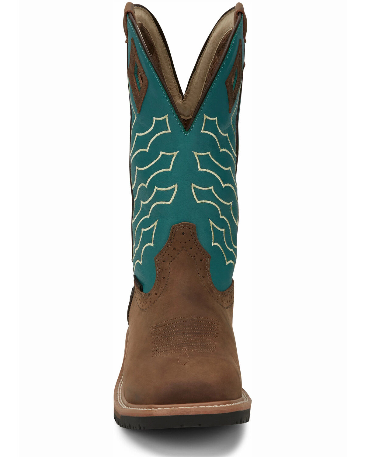 Image #5 - Justin Men's Derrickman Western Work Boots - Steel Toe, Lt Brown, hi-res