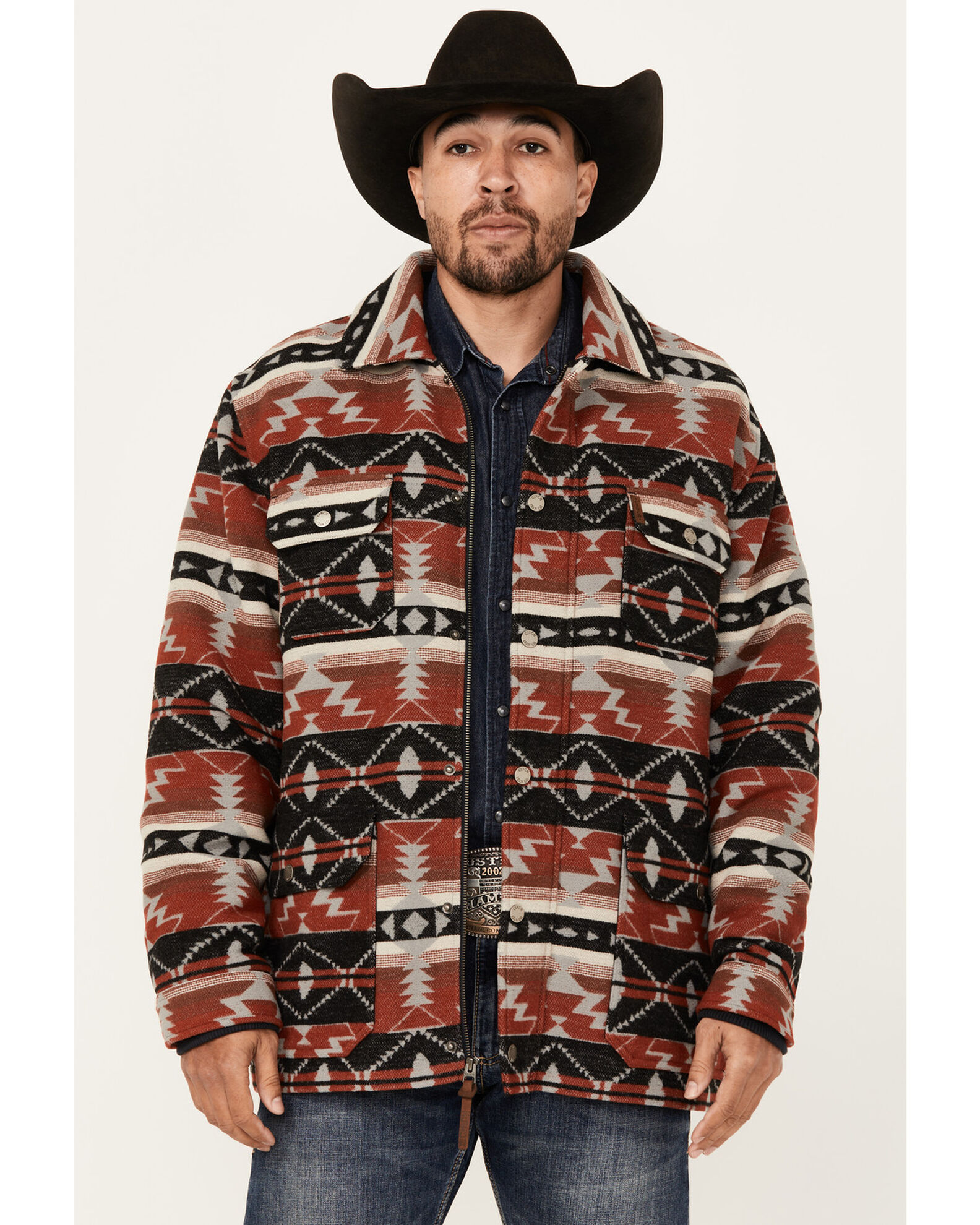 Product Name: Cinch Men's Southwestern Print Wool Twill Frontier Jacket