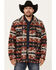 Image #1 - Cinch Men's Southwestern Print Wool Twill Frontier Jacket, Burgundy, hi-res