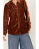Image #2 - Rock & Roll Denim Women's Velvet Button Up Long Sleeve Shirt , Rust Copper, hi-res