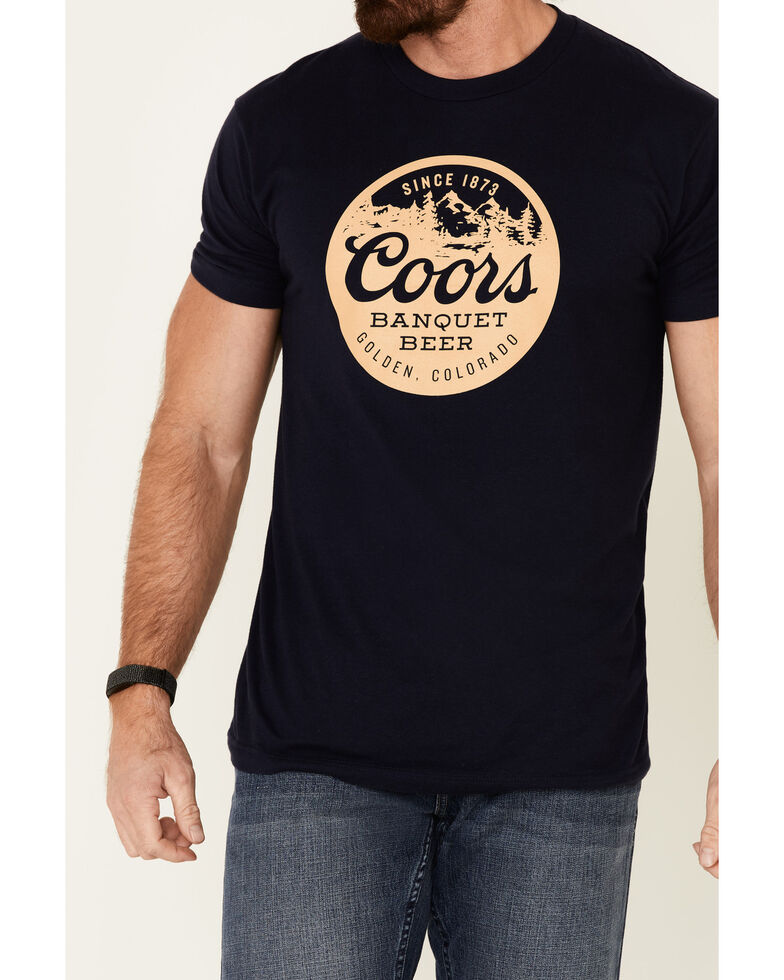 Brew City Beer Gear Men's Coors Circle Logo Graphic T-Shirt , Navy, hi-res