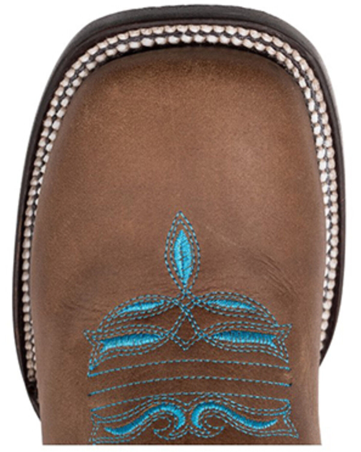 Image #6 - Ferrini Women's Ella Cross Western Boots - Broad Square Toe, Brown, hi-res