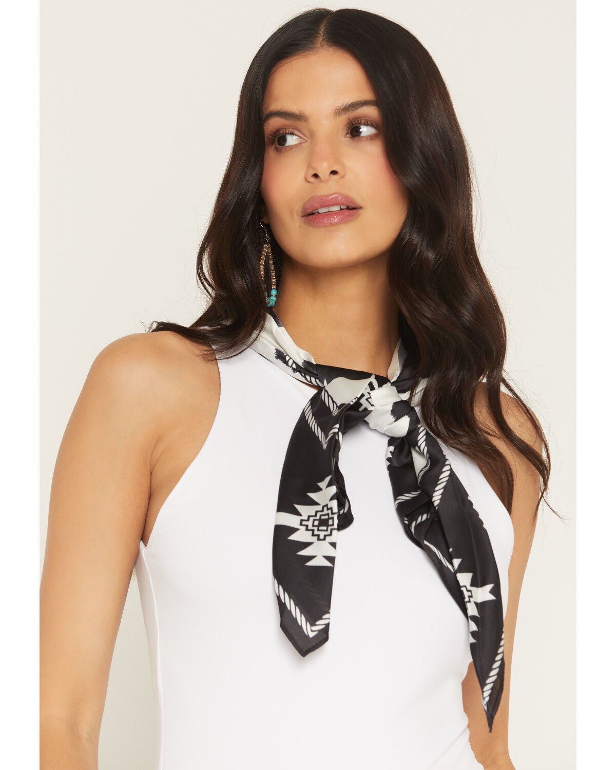 Idyllwind Women's Mona Cow Print Oversized Wild Rag, Black, hi-res