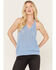 Image #1 - Cleo + Wolf Women's V-Neck Flared Sweater Tank, Medium Blue, hi-res