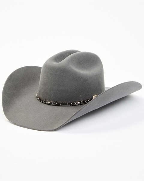 Cody James Men's 3X Smoke Gray Concho Buckle Band Wool Felt Western Hat , Grey, hi-res