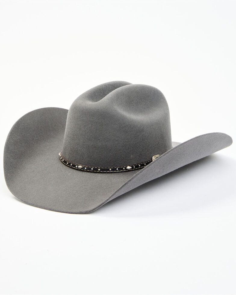 Cody James Men's 3X Smoke Grey Concho Buckle Band Wool Felt Western Hat , Grey, hi-res