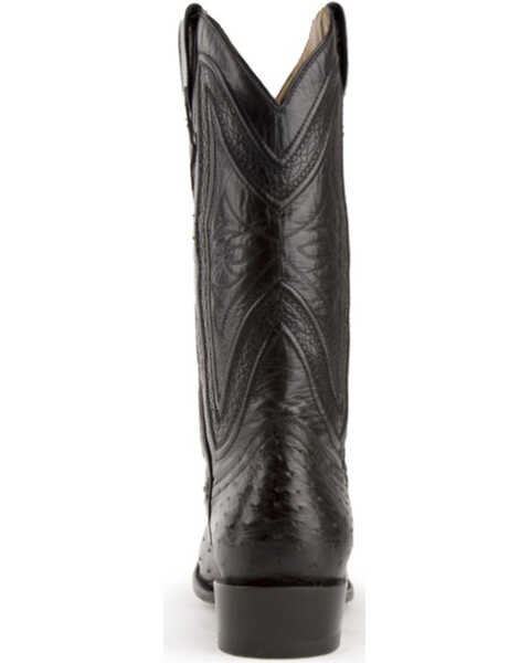 Ferrini Full Quill Ostrich Cowboy Boots - Medium Toe, Black, hi-res