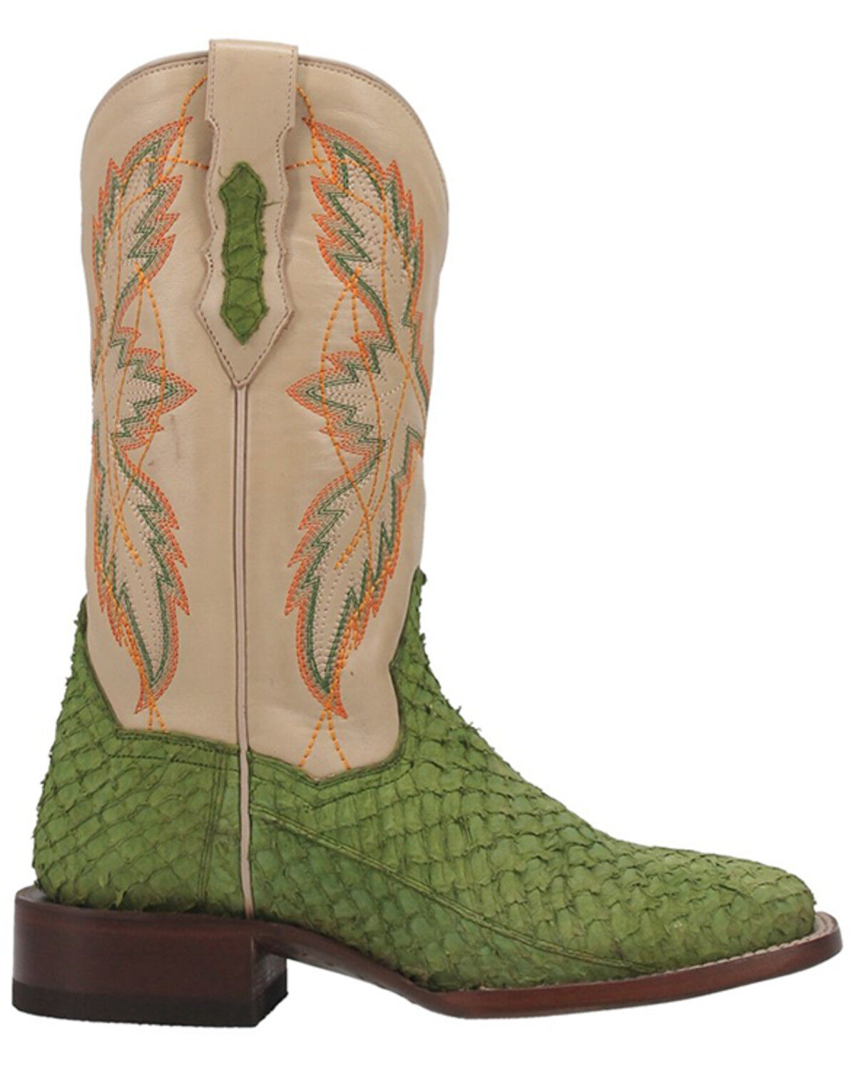 Image #2 - Dan Post Women's Seabass Western Boots - Broad Square Toe, Green, hi-res