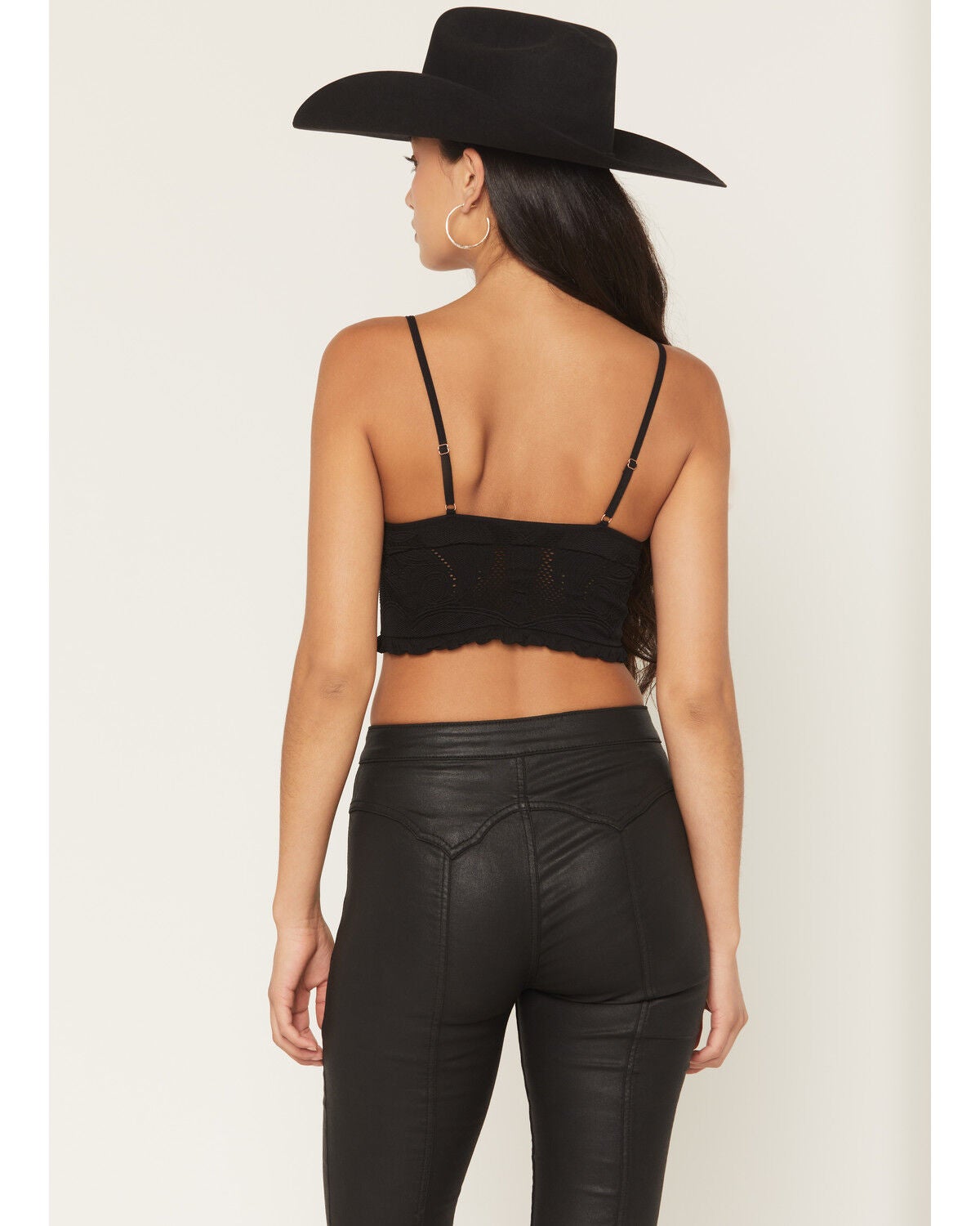 Image #4 - Fornia Women's Boot Stitch Sleeveless Cropped Tank Top, Black, hi-res