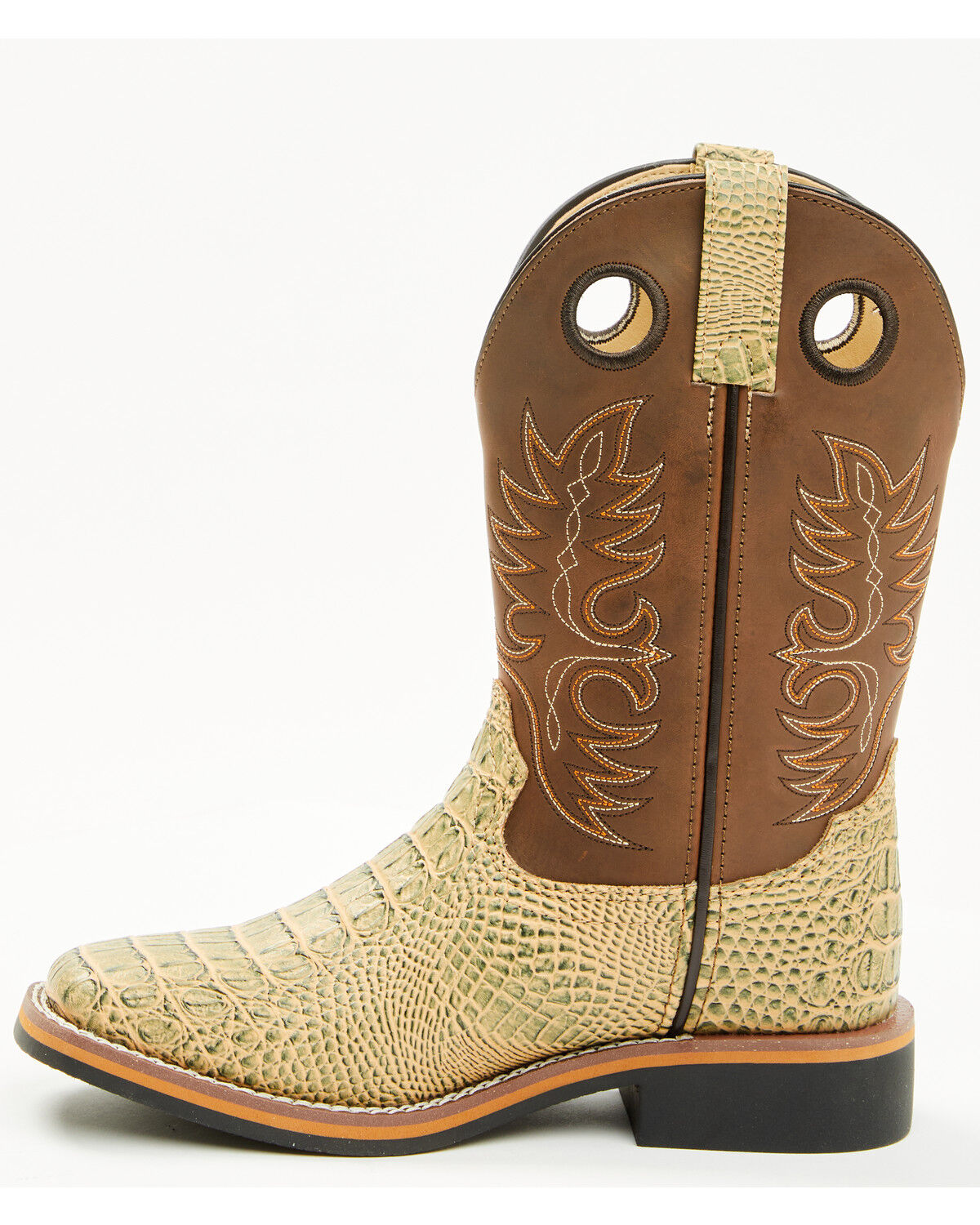 Image #3 - Cody James Little Boys' Gator Print Western Boots - Broad Square Toe, Brown, hi-res