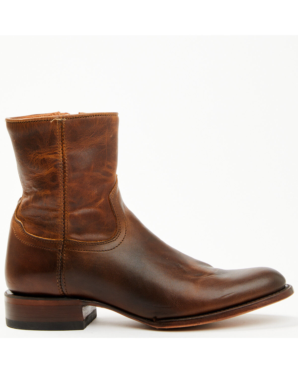Image #2 - Moonshine Spirit Men's Pancho 8" Zipper Western Boot - Round Toe, Brown, hi-res