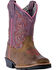 Dan Post Toddler Girls' Tryke Leather Boots - Square Toe , Sand, hi-res