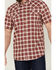 Image #3 - Moonshine Spirit Men's Legend Plaid Print Short Sleeve Snap Western Shirt, Burgundy, hi-res