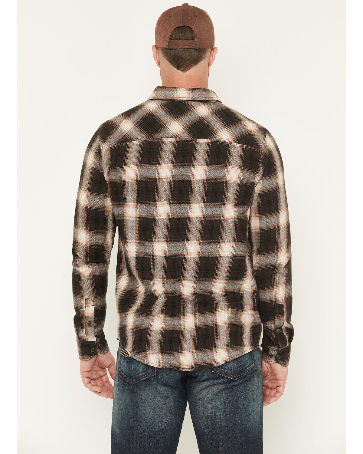 Image #4 - Brothers and Sons Men's Redwood Plaid Print Long Sleeve Button-Down Flannel Shirt, Brown, hi-res