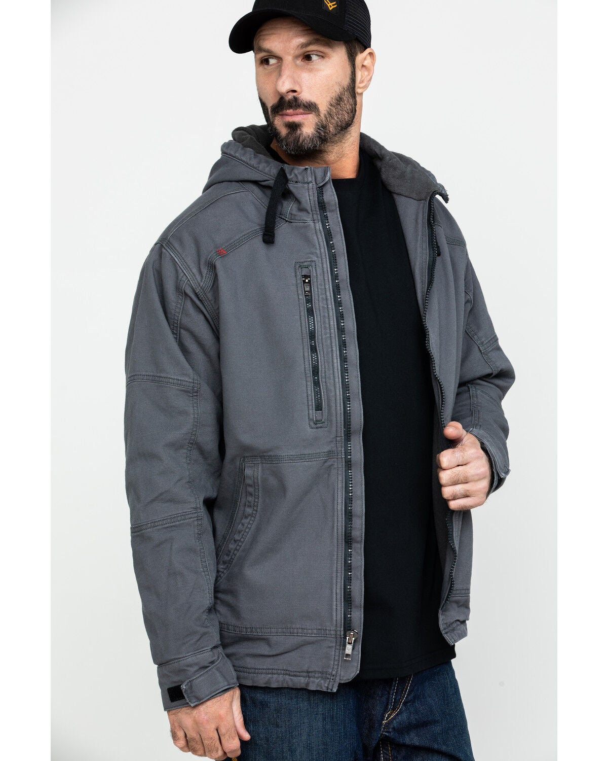 Ariat Men's FR Duralight Stretch Canvas Work Jacket, Grey, hi-res