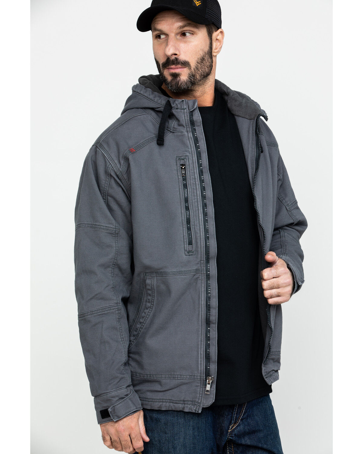 Image #1 - Ariat Men's FR Duralight Stretch Canvas Work Jacket, Grey, hi-res