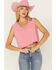 Image #1 - B Blue B Women's Cropped Rhinestone Tank Top, , hi-res