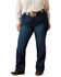 Image #3 - Ariat Women's Julianna Dark Wash Perfect Rise Trouser Stretch Denim Jeans - Plus, Dark Wash, hi-res