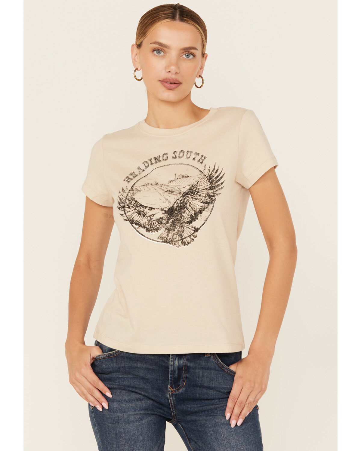 Image #1 - Shyanne Women's Heading South Short Sleeve Graphic Tee, Natural, hi-res