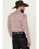 Image #4 - Roper Men's Amarillo Paisley Print Long Sleeve Pearl Snap Stretch Western Shirt , Red, hi-res