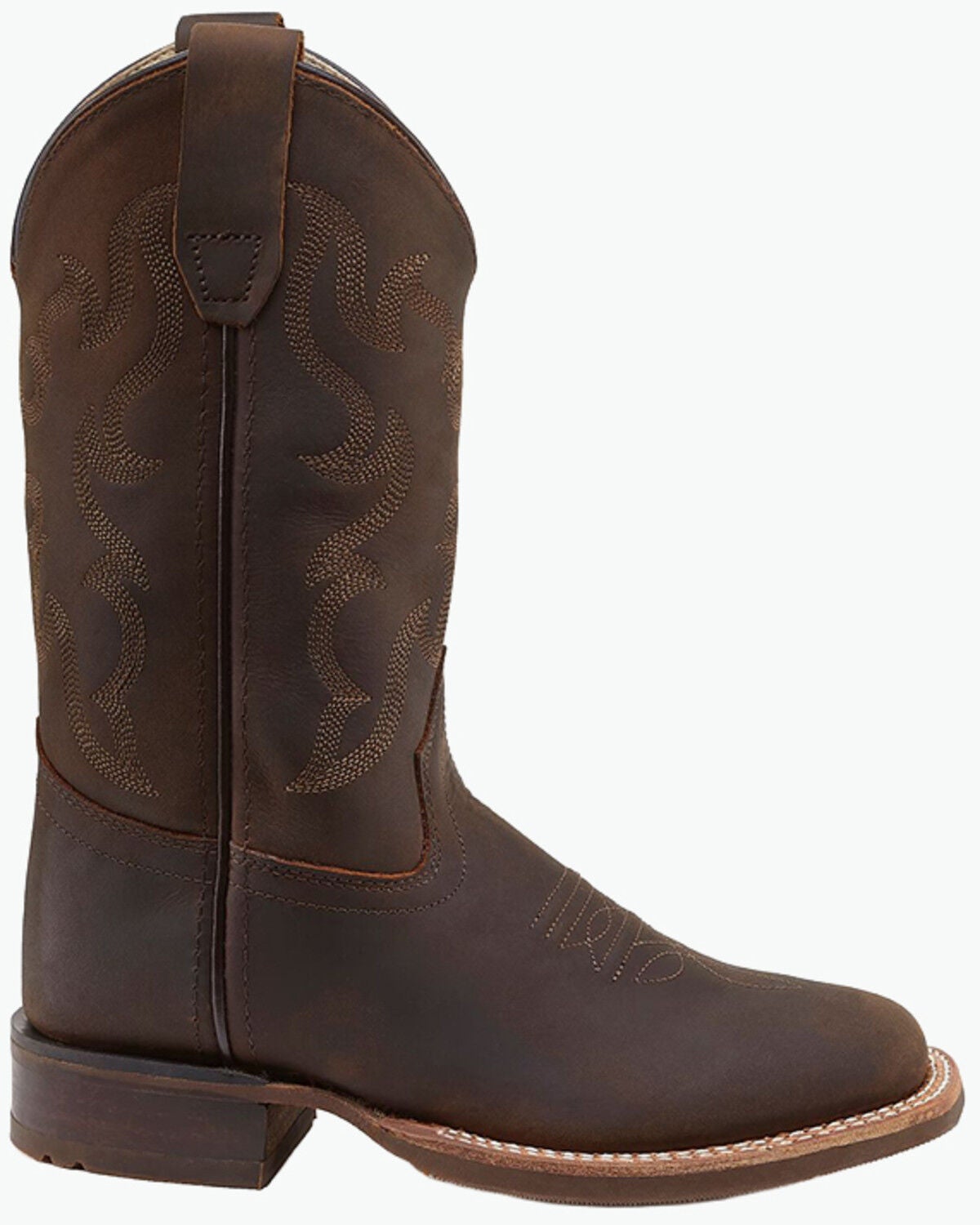 Image #2 - Old West Little Boys' Western Boots - Broad Square toe, Brown, hi-res