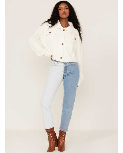 Image #2 - Free People Women's Saturday Cropped Shacket, Ivory, hi-res