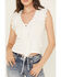 Image #3 - Miss Me Women's Ruffle Sleeveless Tie-Front Tank Top, White, hi-res