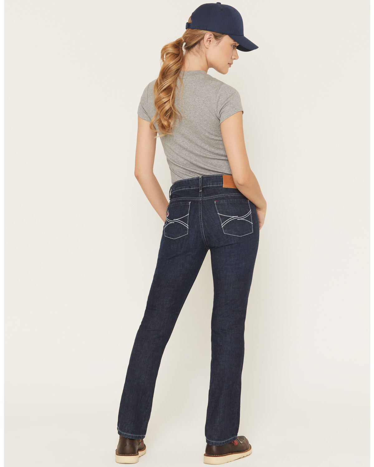Image #3 - Lapco Women's FR Modern Fit Jeans - Straight Leg, Dark Blue, hi-res