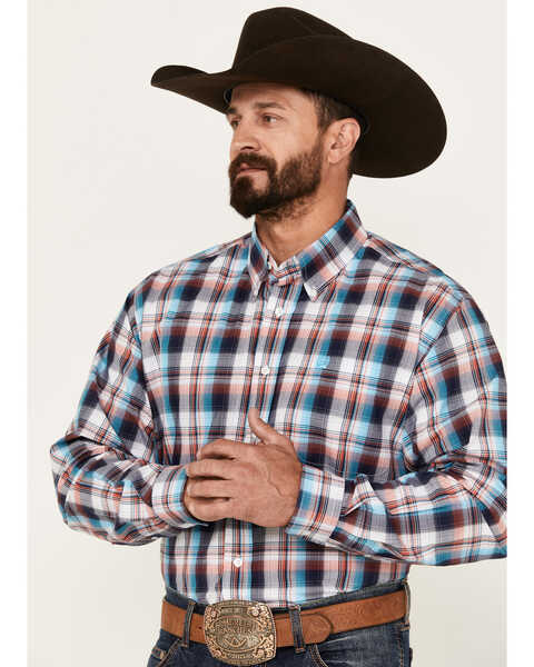 Image #2 - Cinch Men's Plaid Print Long Sleeve Button-Down Western Shirt, Multi, hi-res