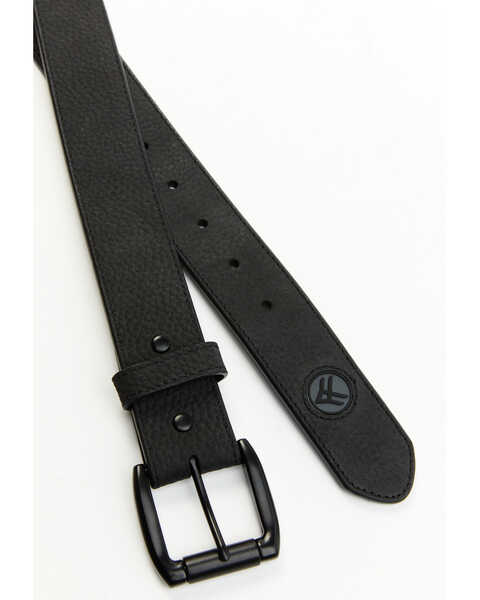 Image #2 - Hawx Men's Logo Tip Casual Leather Belt, Black, hi-res