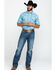Image #6 - Wrangler 20X Men's Advanced Comfort Plaid Print Long Sleeve Western Shirt , Light Blue, hi-res