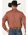 Image #4 - RANK 45® Men's Caballo Geo Print Long Sleeve Button-Down Western Shirt , Light Red, hi-res