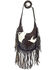 Image #1 - American West Women's Pony Hair-On Studded Fringe Crossbody, Chocolate, hi-res