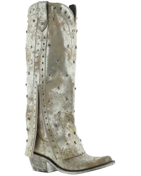 Liberty Black Women's Danet Tall Studded Western Boots - Medium Toe, Gold, hi-res