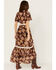 Image #4 - Shyanne Women's Short Sleeve Floral Print High-Low Maxi Dress, Dark Blue, hi-res