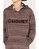 Image #3 - Hooey Boys' Space Dye Embroidered Logo Hooded Sweatshirt, Burgundy, hi-res