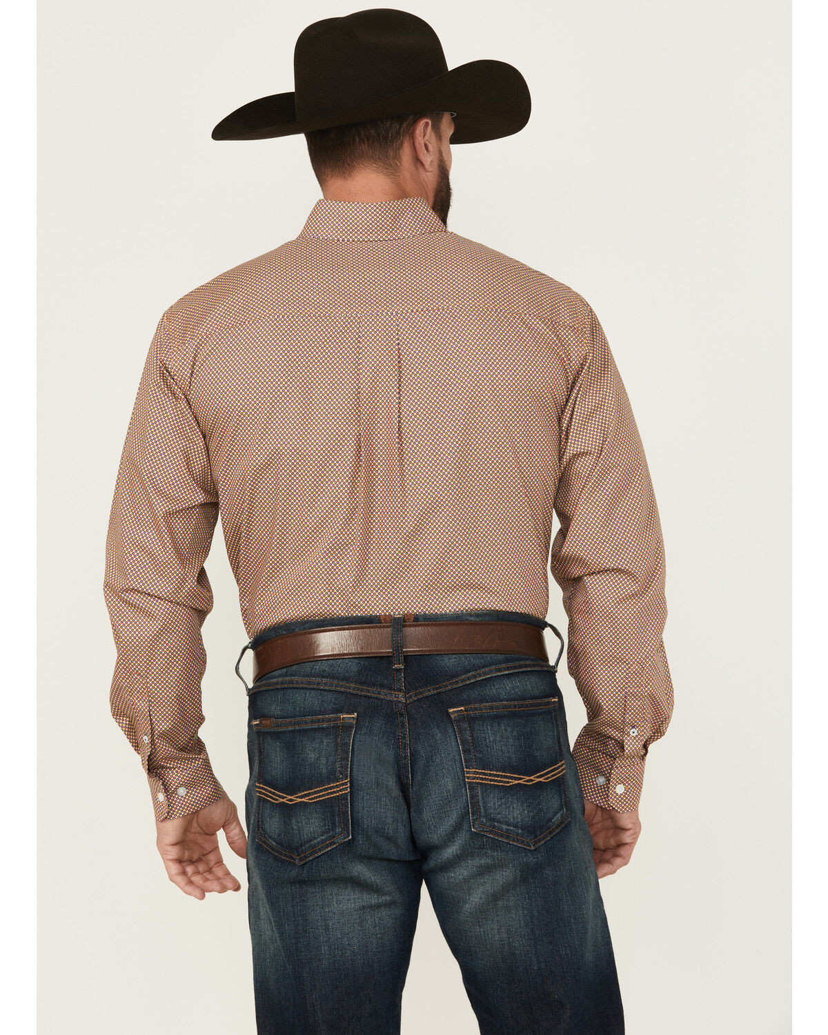 Image #4 - Cinch Men's Geo Print Long Sleeve Button-Down Western Shirt, Gold, hi-res