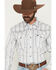 Image #2 - Cowboy Hardware Men's Southwestern Stripe Print Long Sleeve Snap Stretch Western Shirt, White, hi-res